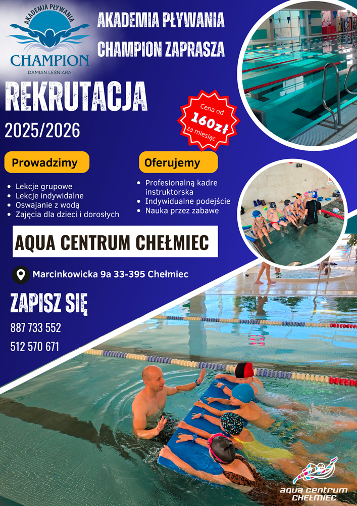 Rekrutacja do Szkoły Pływania w Chełmcu na rok szkolny 2025/2026