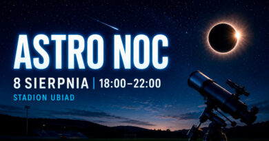 Astro Noc na stadionie w Ubiadzie – teleskop, nocne niebo i zaćmienie Słońca