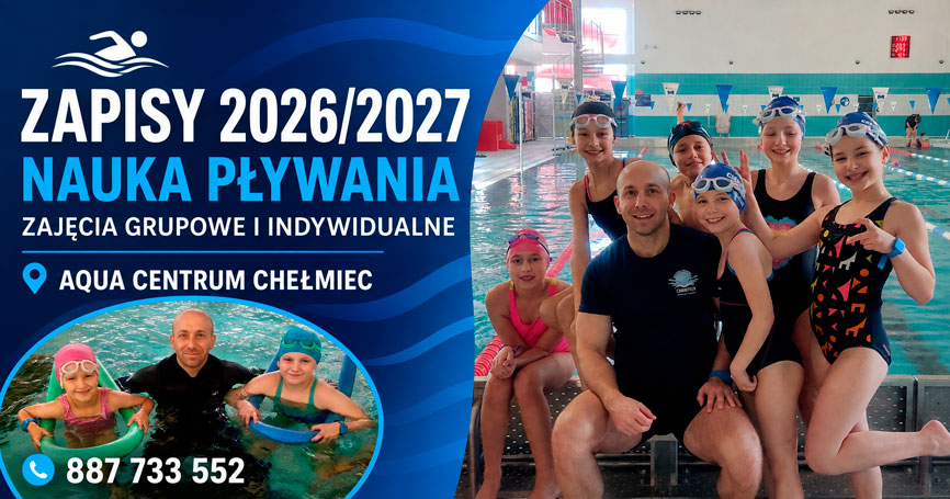 Zapisy na naukę pływania dla dzieci w Chełmcu w semestrze 2026/2027
