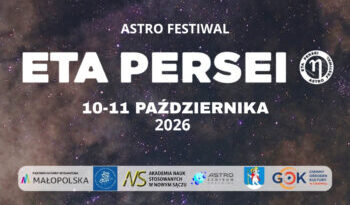 Plakat Festiwalu Astronomicznego ETA PERSEI w Chełmcu, zaplanowanego na 10–11 października 2026 roku.